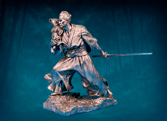 Samurai Protecting His Son